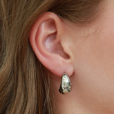 Boucles d'oreilles goutte strass argent